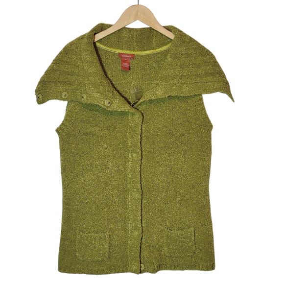 Sundance Green Wool Blend Boucle Sherpa Sleeveless Sweater Vest M Fall Layering - Picture 1 of 12
